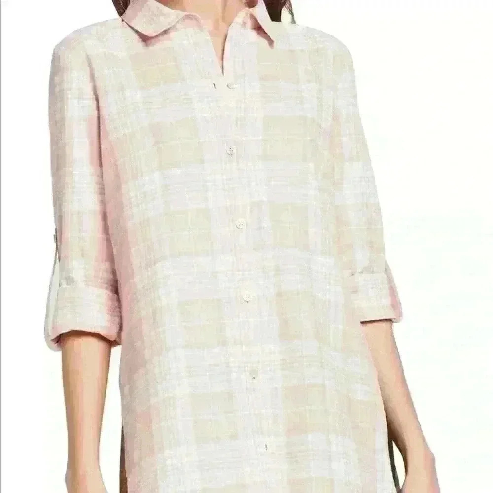 BCBGeneration plaid tunic top